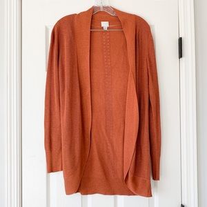 Lightweight Knit Cocoon Cardigan - Orange Small